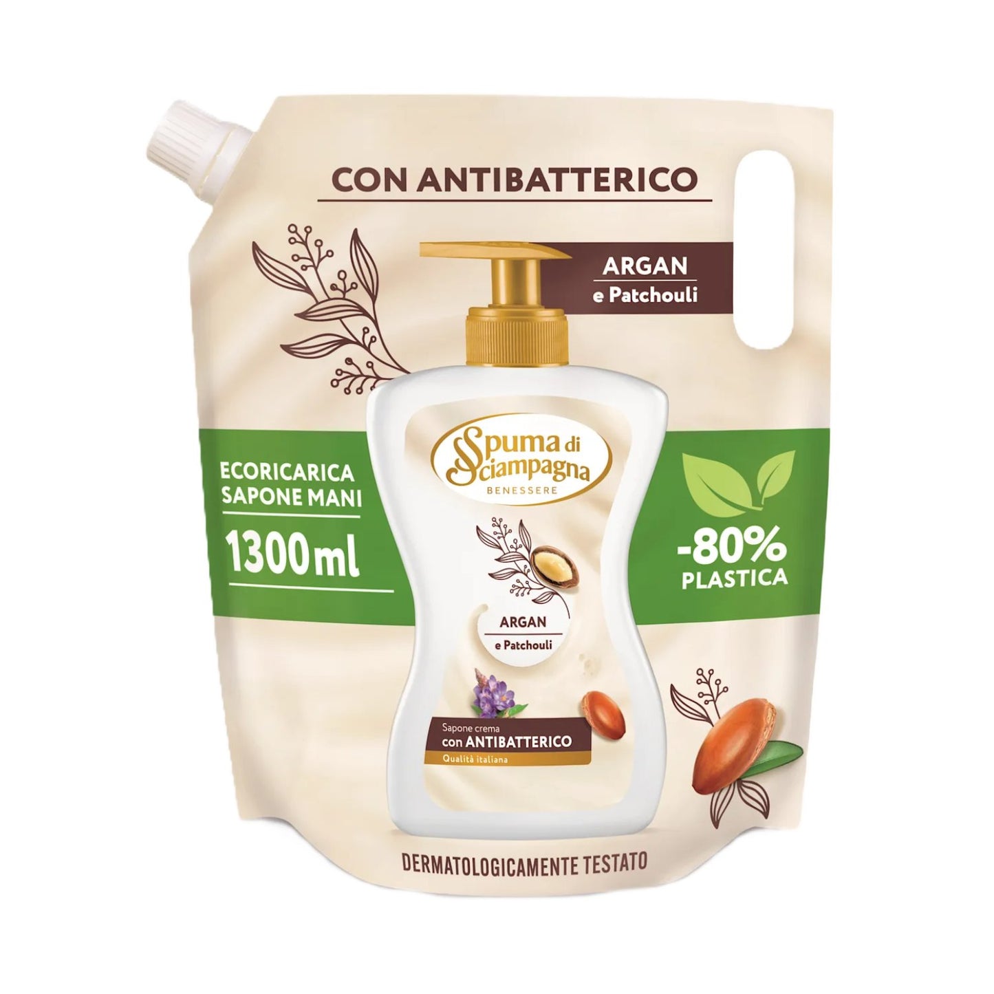 Skystas kremas muilas SPUMA DI SCIAMPAGNA Argano aliejus ir pačiulis, 1300 ml