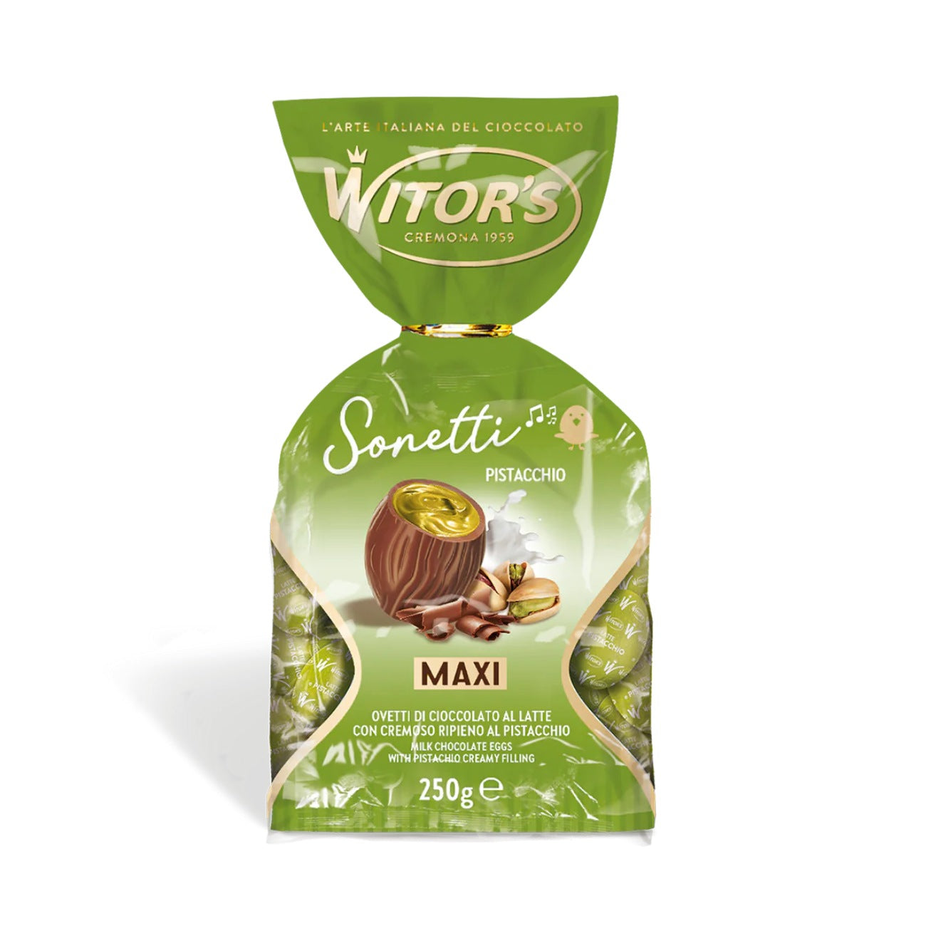 Шоколадные и фисташковые яйца WITOR'S Ovetti Pistacchio, 250 г
