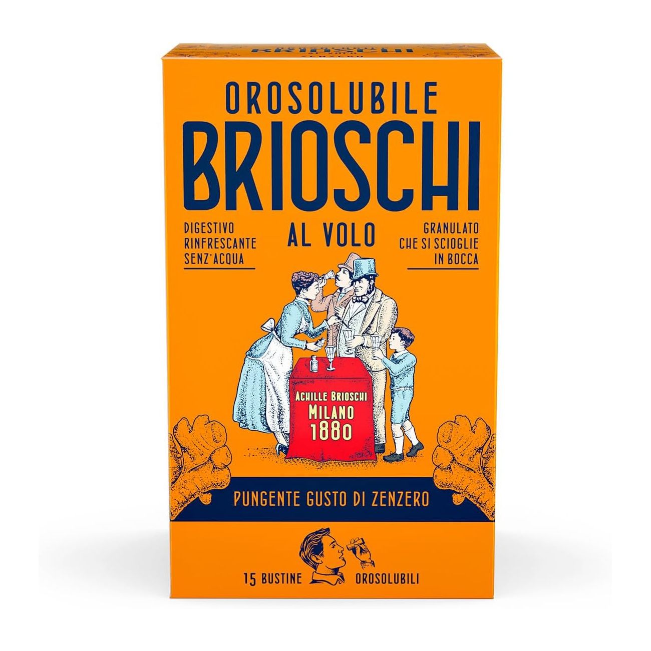 Растворимое жевательное средство для пищеварения BRIOSCHI Zenzero, 15 шт.