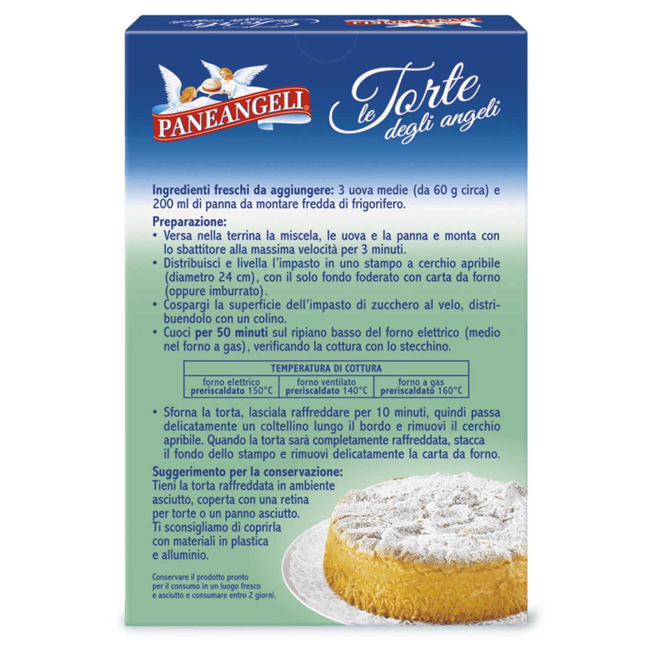 Vanilla cake baking powder PANEANGELI Torta Vaniglia, 410 g