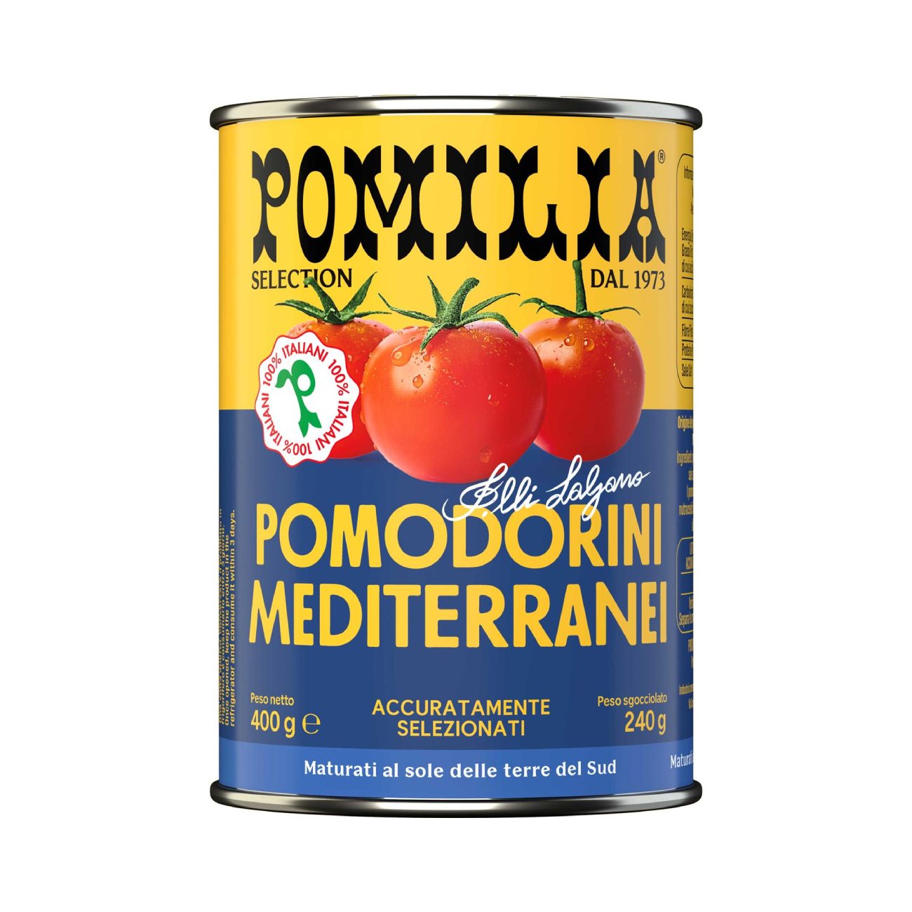 Cherry tomatoes in tomato juice POMILIA Pomodorini Mediterranei, 400g