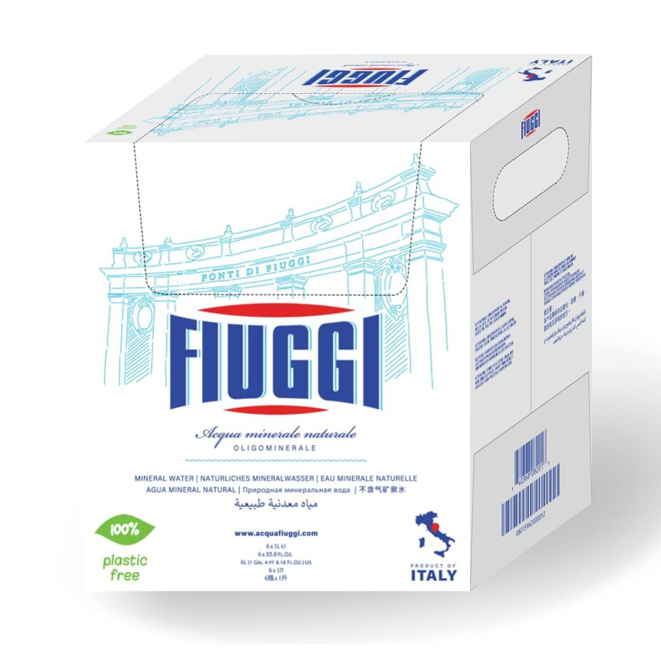 Natural mineral water in glass FIUGGI, 1 L