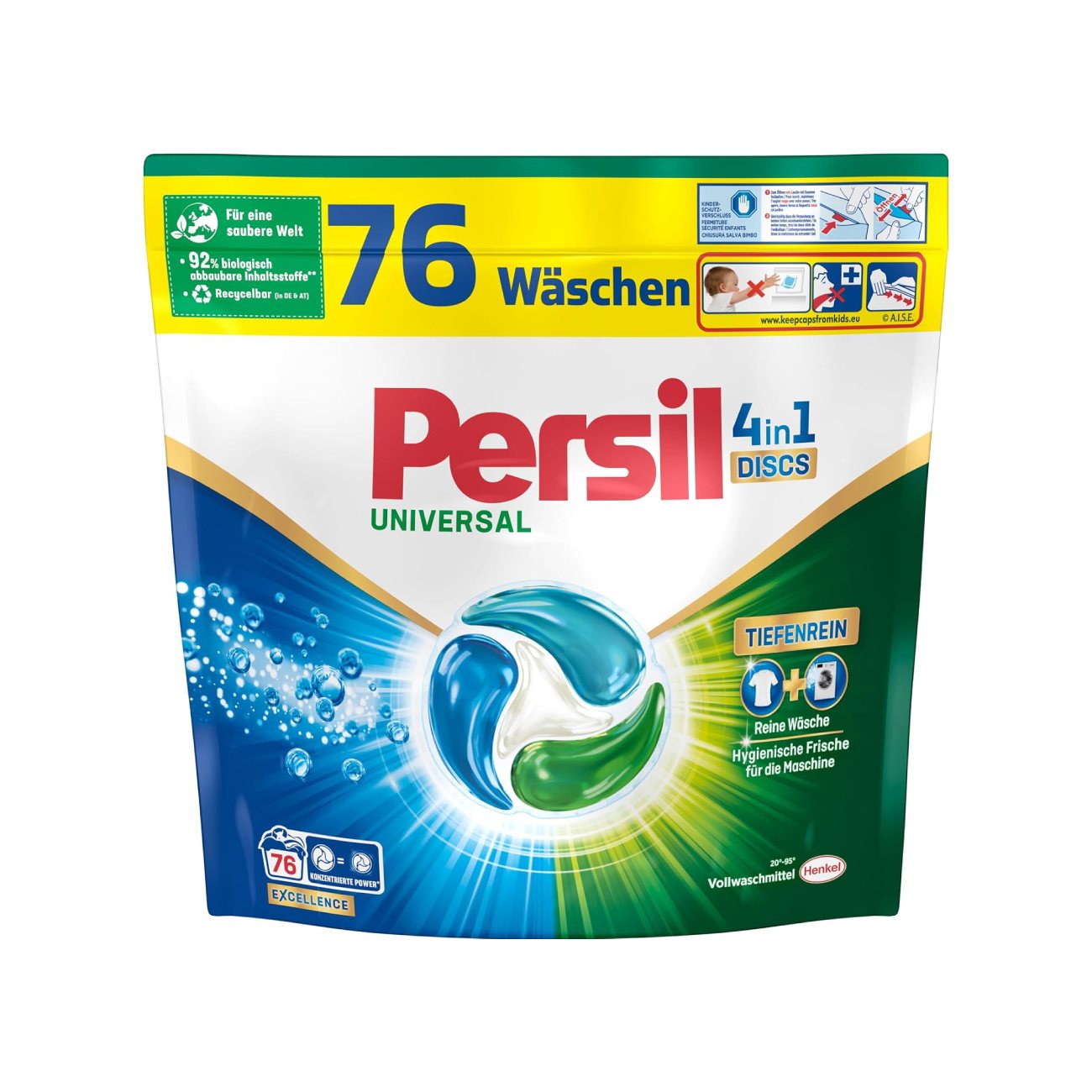 Skalbimo kapsulės Excellence Universal 4in1 Discs, 76MR