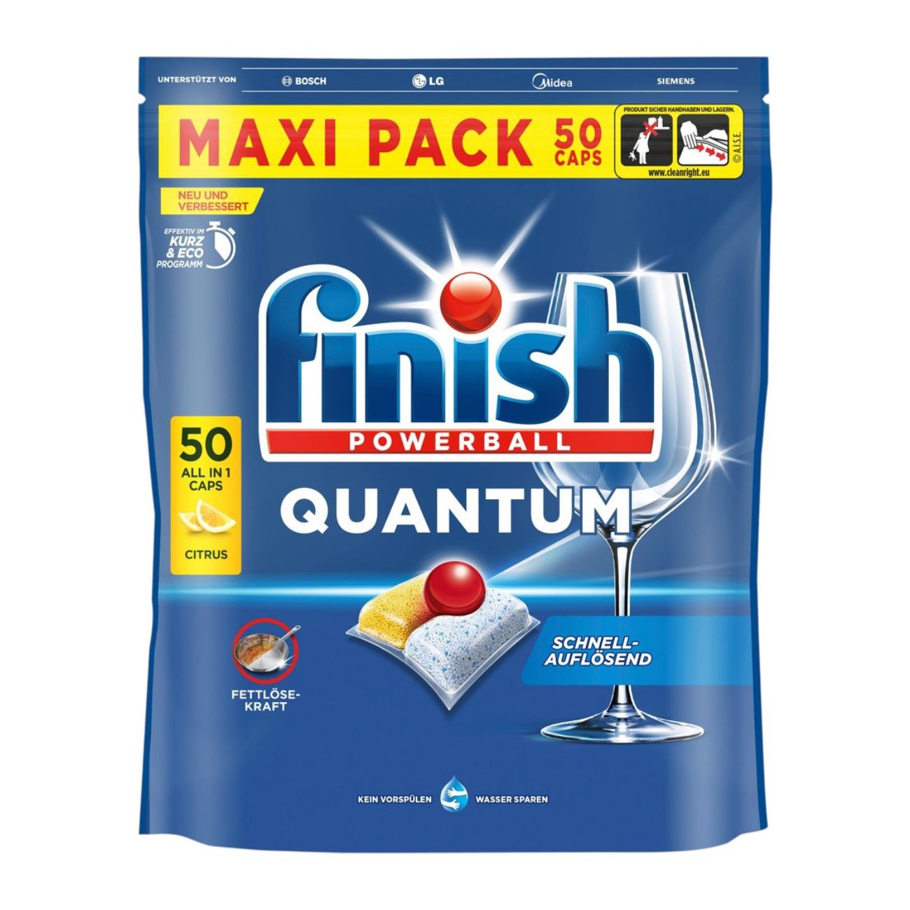 Dish washing capsules FINISH Powerball Quantum, 50WL