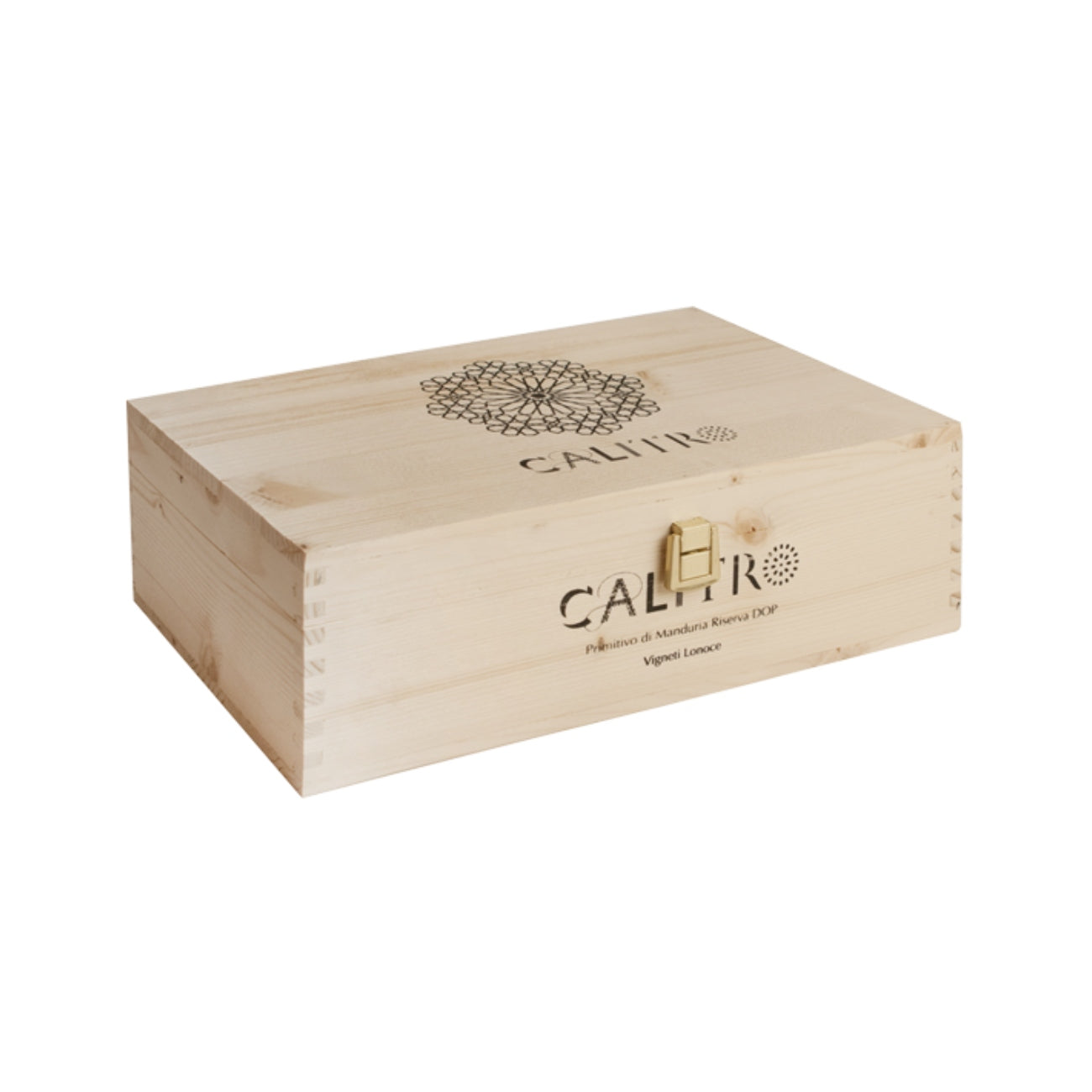 Wooden gift box for two wine bottles