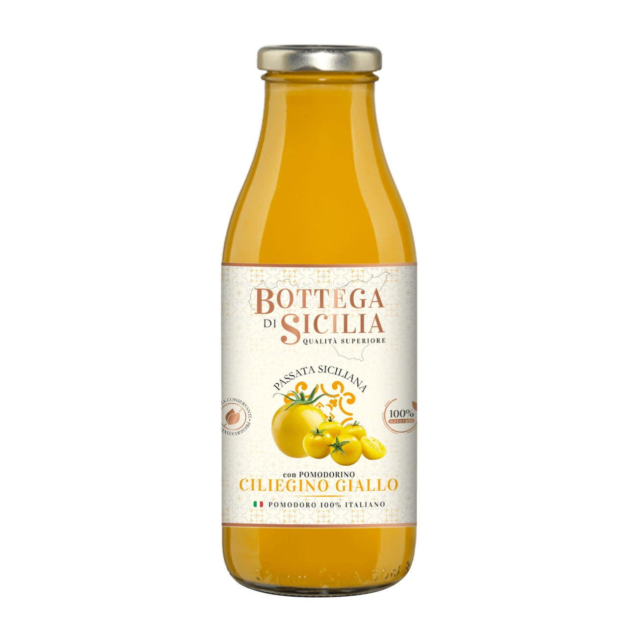 Yellow tomato puree Passata Siciliana Pomodorino Ciliegino Giallo, 520g