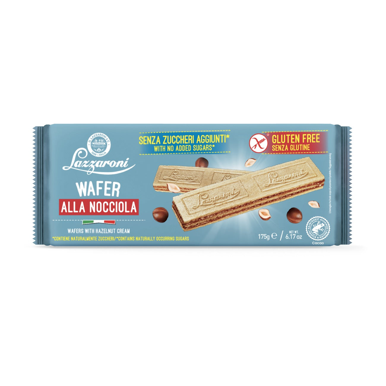 Vafliai be glitimo su lazdyno riešutų kremu, 175g