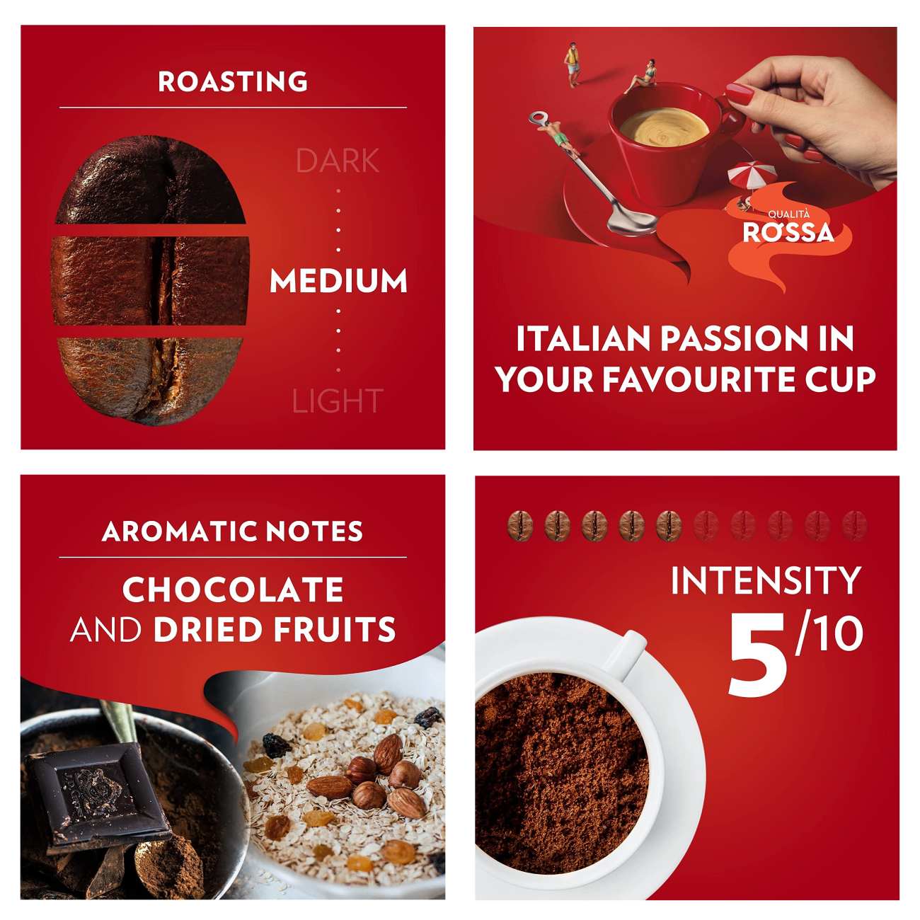 Ground coffee Qualita Rossa, 2 x 250g