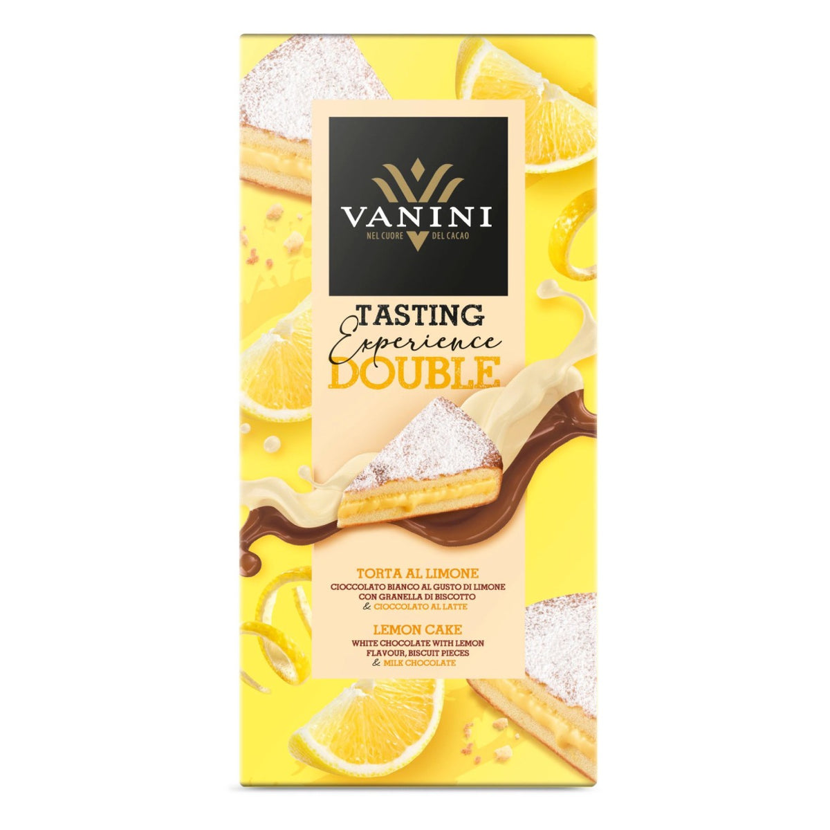 Плитка молочного и белого шоколада VANINI Torta al Limone 85g