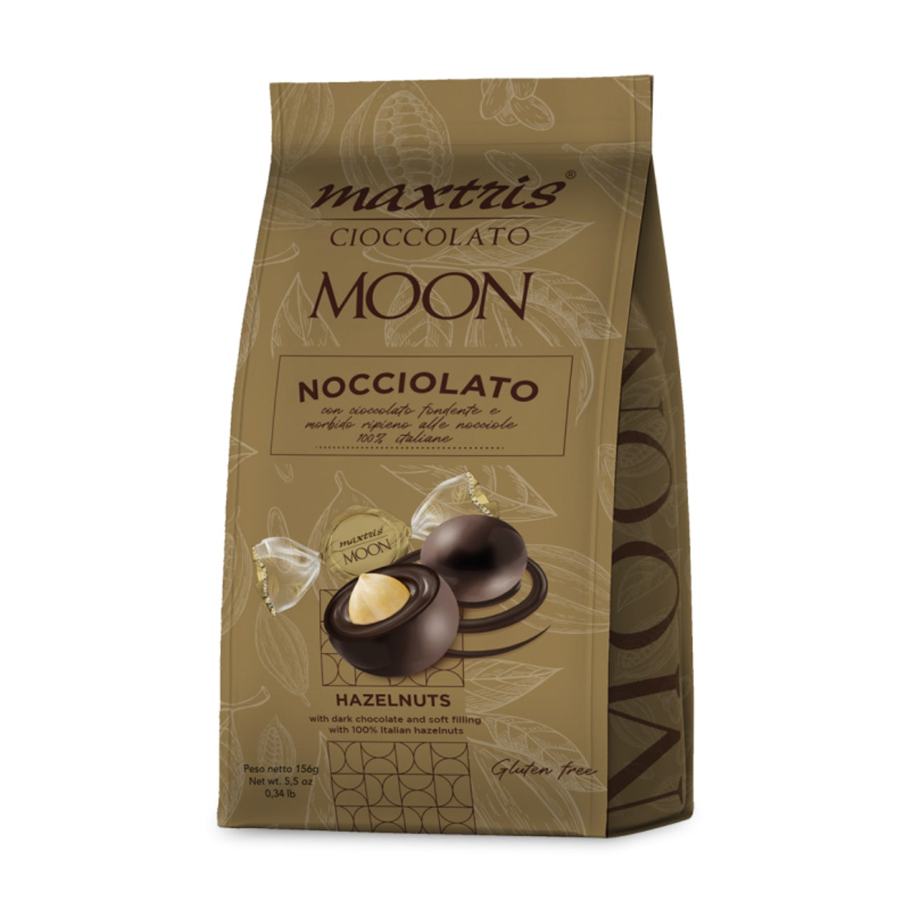 Конфеты MAXTRIS Moon Nocciolato шоколадные, 156г – MOOP